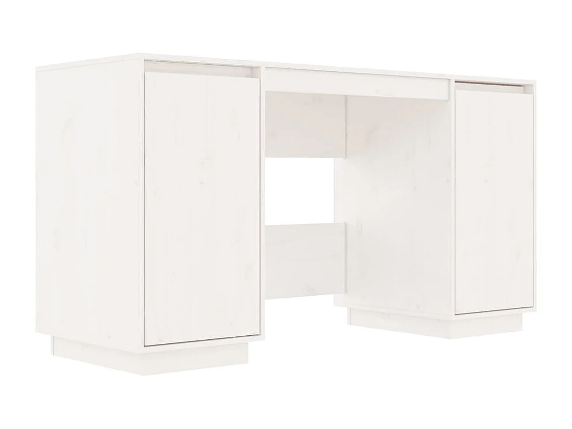 Bureau blanc 140x50x75 cm bois massif de pin