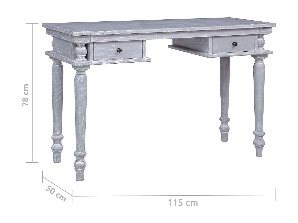 Bureau 115x50x78 cm Bois d'acajou massif