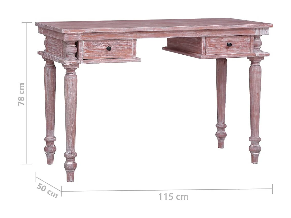 Secretária 115x50x78 cm madeira de mogno maciça