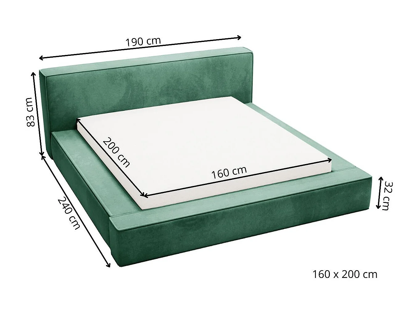Gestoffeerd bed Mali 160x200 beige - opbergruimte voor beddengoed, houten lattenbodem, doorgestikt hoofdbord en bedframe