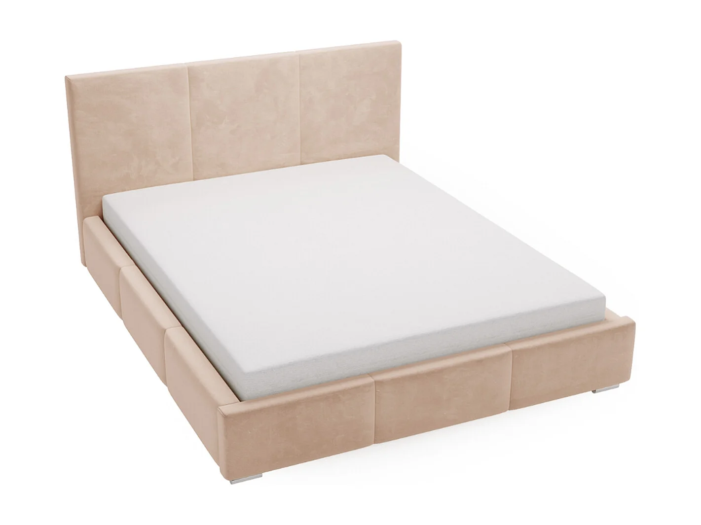 Polsterbett mit Bettkasten - 140 x 200 - Samtstoff - Schmutziges Rosa - Bett mit Lattenrost - LINCOLN