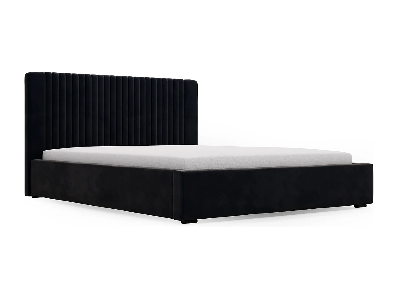 Gestoffeerd bed Malmo 120x200 nachtblauw - opbergruimte voor bed Malmodengoed, houten lattenbodem, doorgestikt hoofdbord en bedframe