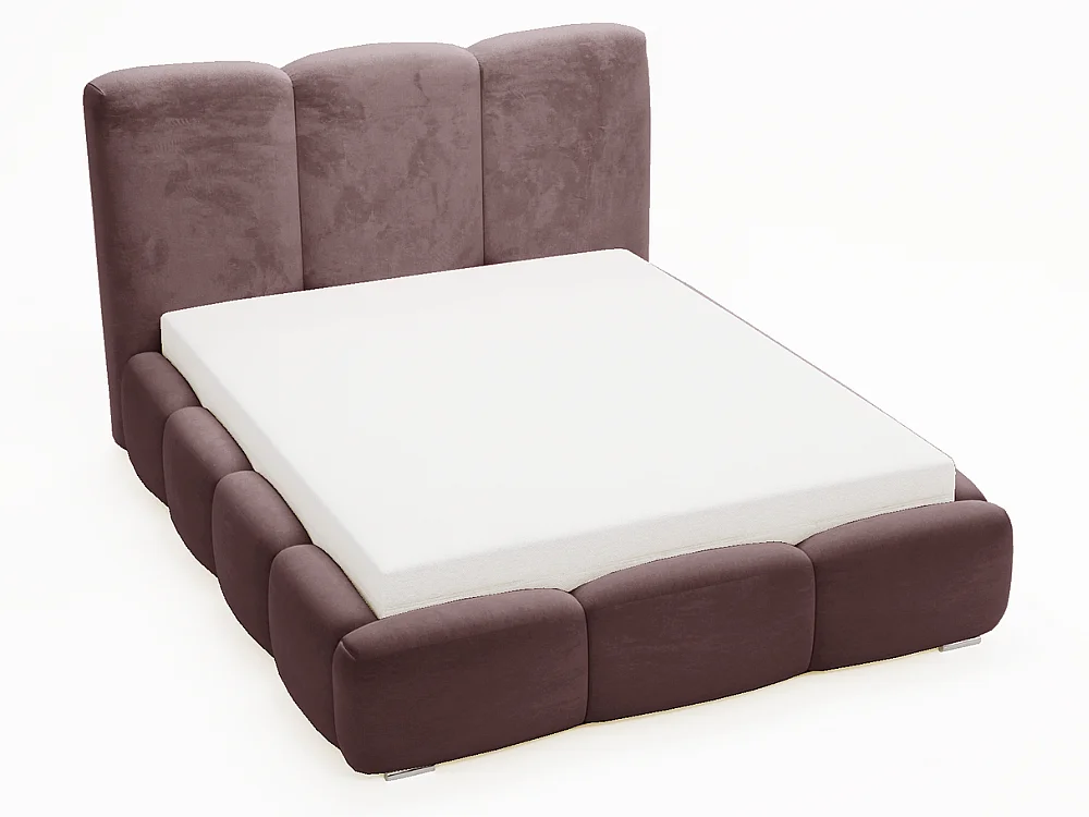 Polsterbett mit Bettkasten - 120 x 200 - Samtstoff - Braun - Bett mit Lattenrost - BUBBLE