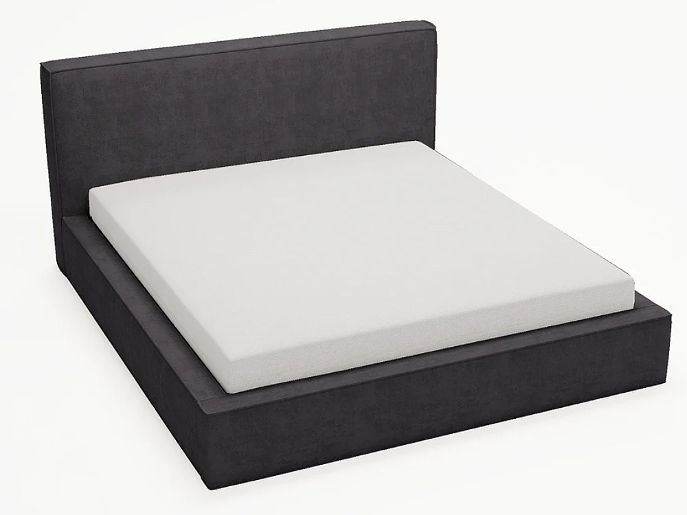 Gestoffeerd bed Monaco 140x200 antracietgrijs - opbergruimte voor beddengoed, houten lattenbodem, doorgestikt hoofdbord en bedframe