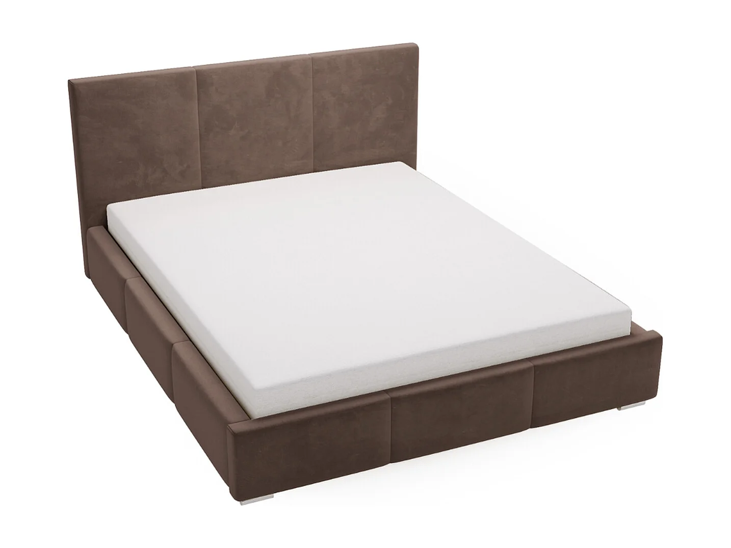 Polsterbett mit Bettkasten - 120 x 200 - Samtstoff - Braun - Bett mit Lattenrost - LINCOLN