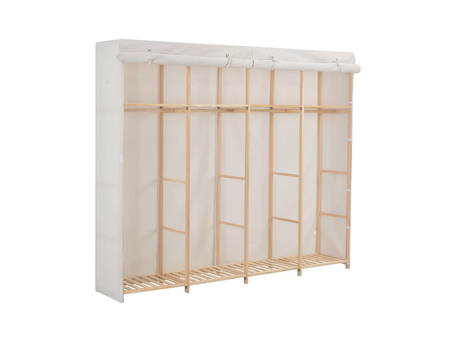 Kledingkast 200x40x170 cm stof wit