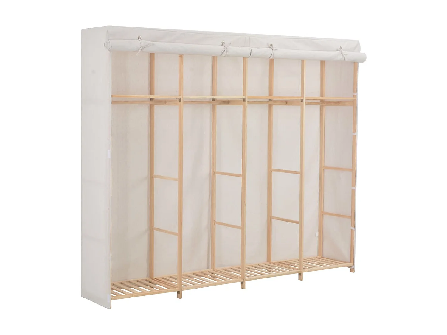 Garde-robe Blanc 200 x 40 x 170 cm Tissu