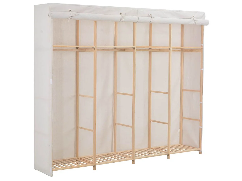 Garde-robe Blanc 200 x 40 x 170 cm Tissu