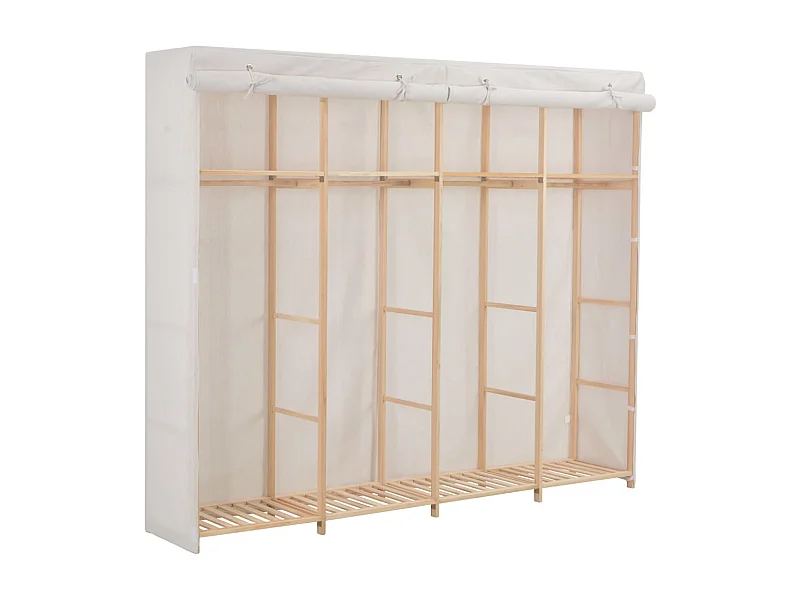 Garde-robe Blanc 200 x 40 x 170 cm Tissu