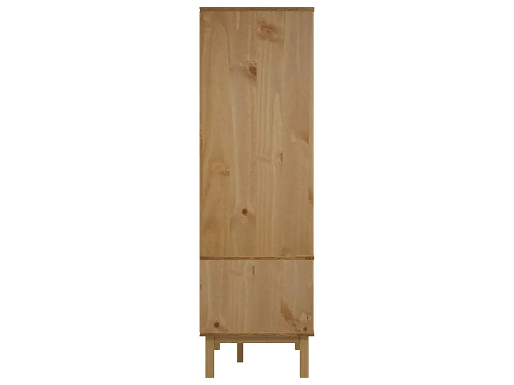 Garde-robe OTTA Marron et gris 76,5x53x172 cm Bois massif pin