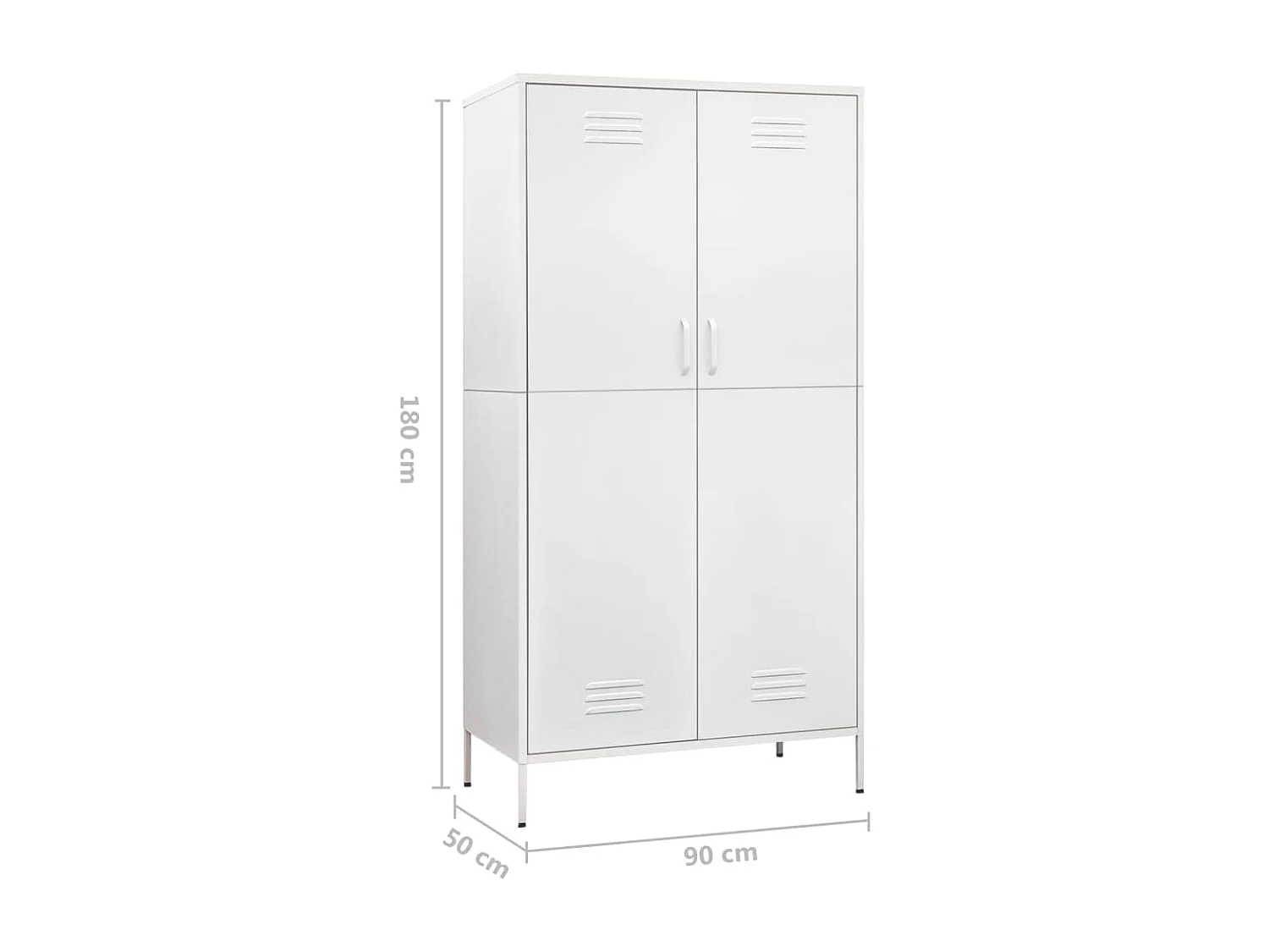 Armadio Bianco 90x50x180 cm in Acciaio