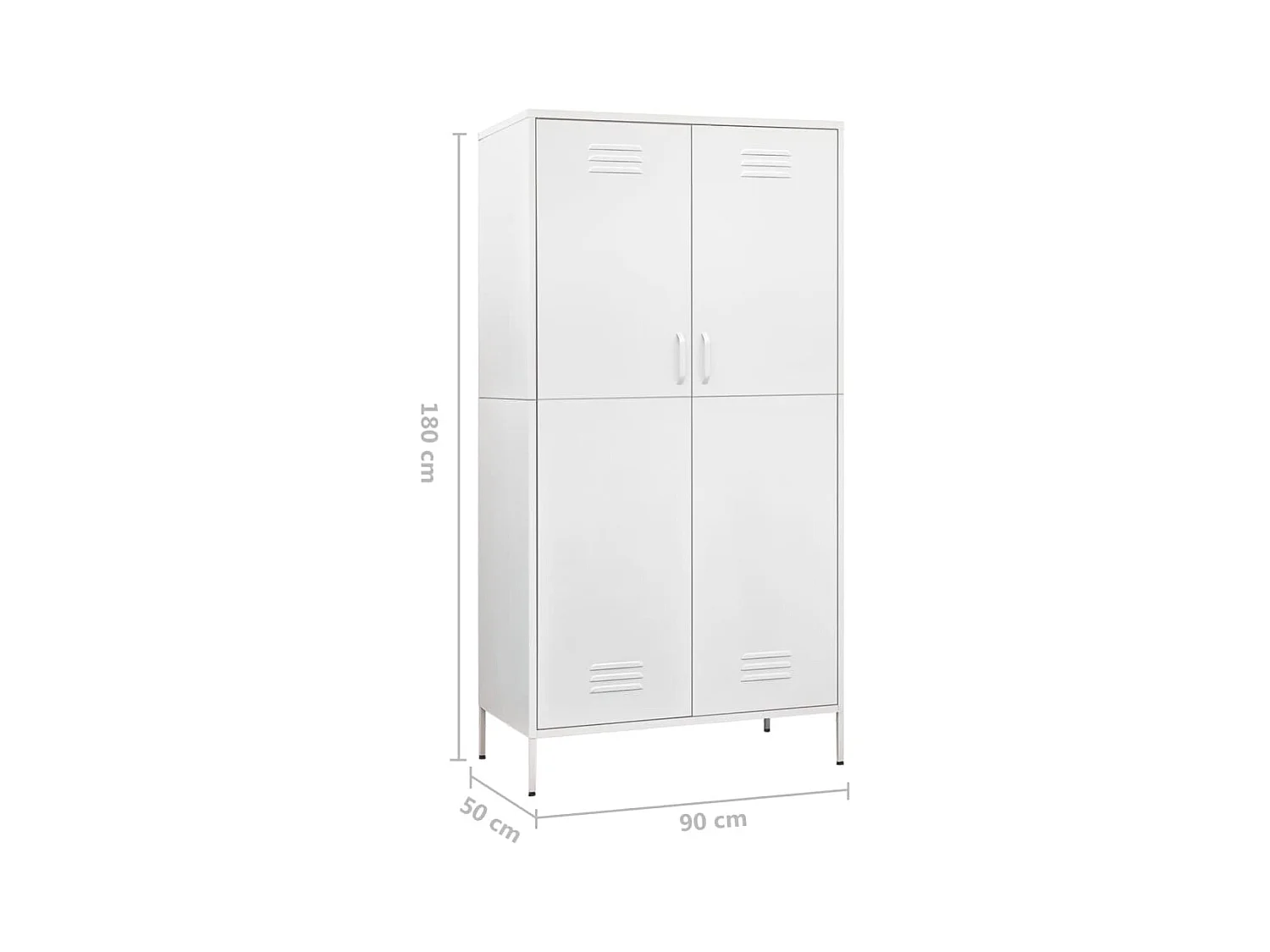 Kledingkast 90x50x180 cm staal wit