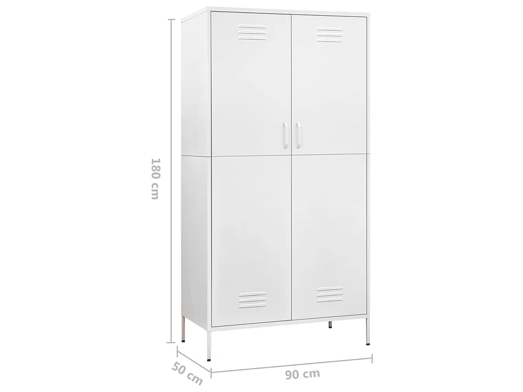 Garde-robe Blanc 90x50x180 cm Acier