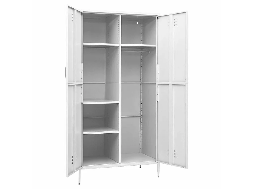 Kleiderschrank Weiß 90x50x180 cm Stahl
