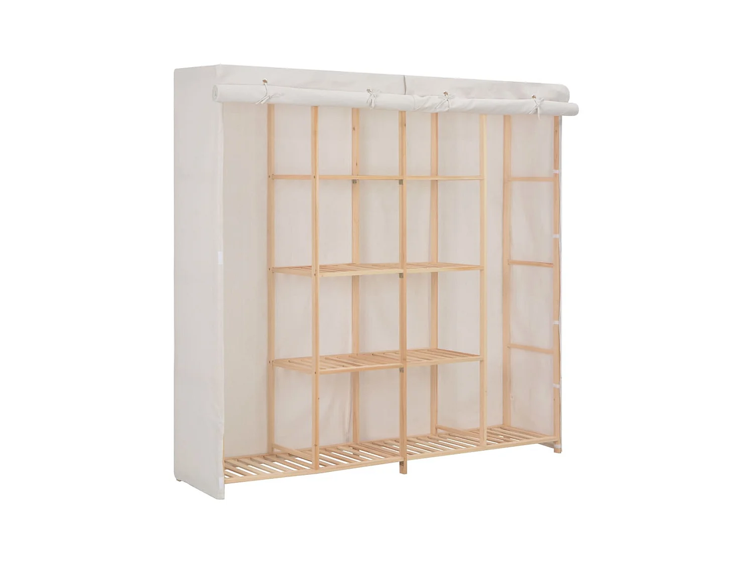 Kledingkast 173x40x170 cm stof wit