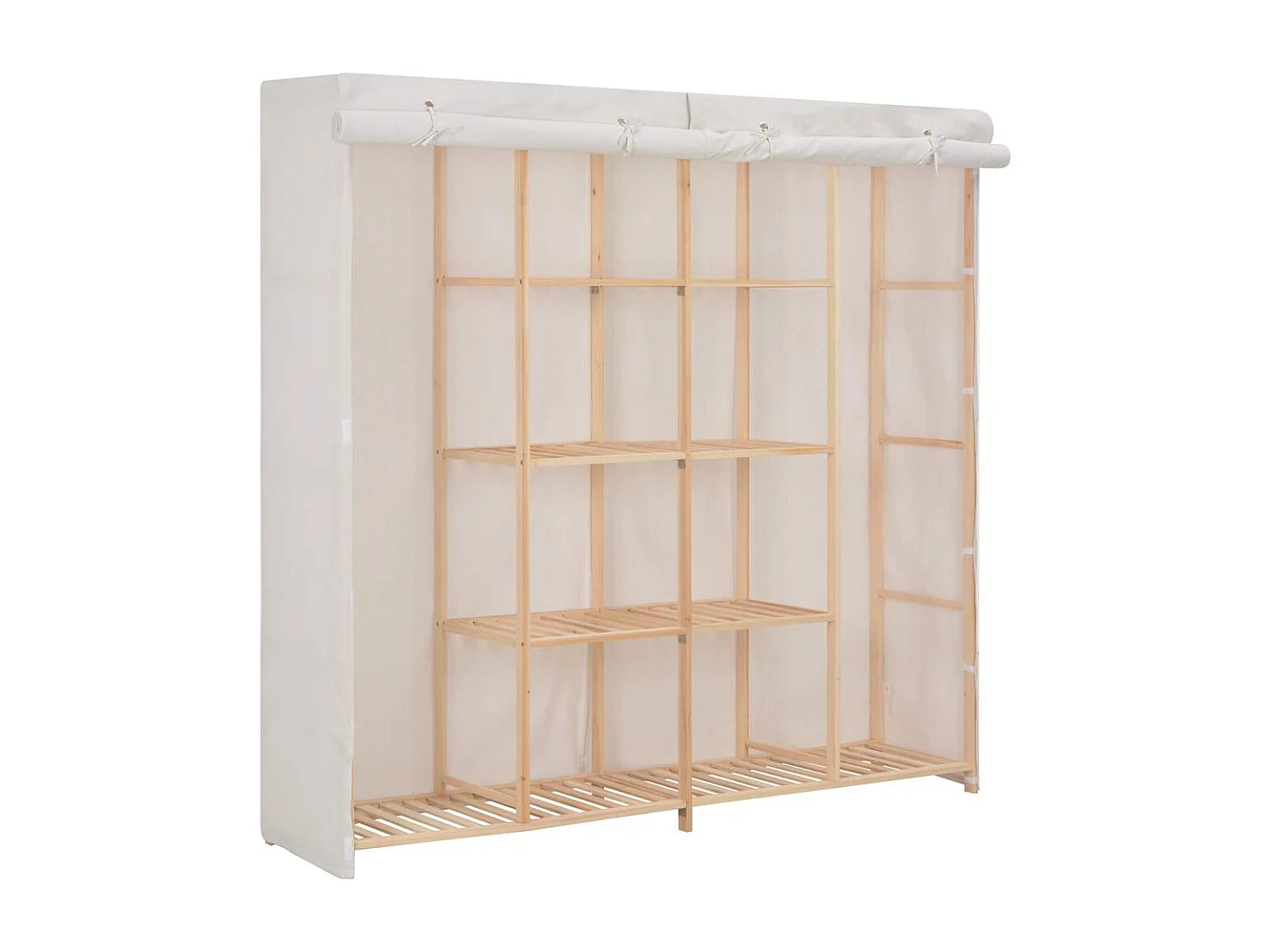 Garde-robe Blanc 173x40x170 cm Tissu