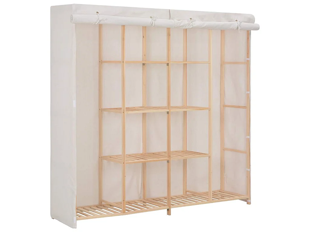 Garde-robe Blanc 173x40x170 cm Tissu