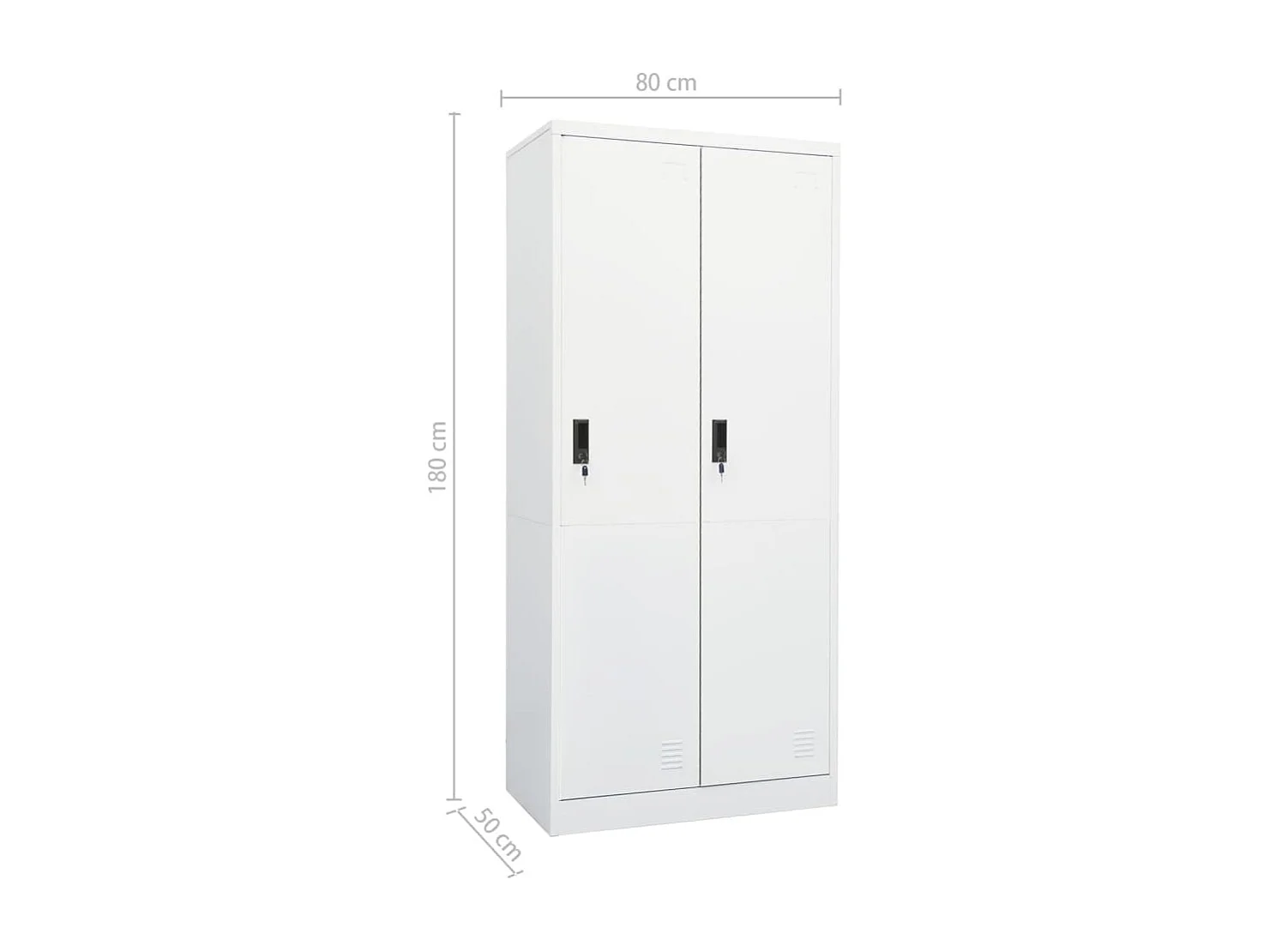 Armario de acero blanco 80x50x180 cm