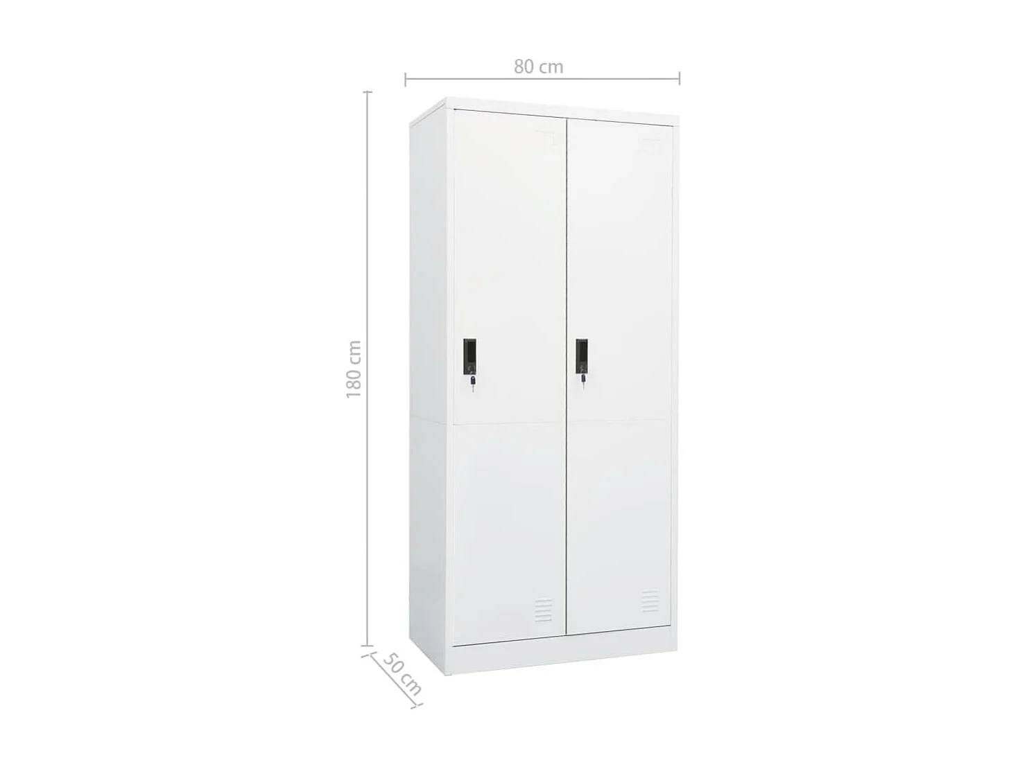 Kledingkast 80x50x180 cm staal wit