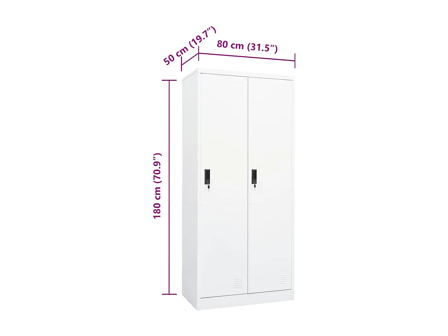 Kleiderschrank Weiß 80x50x180 cm Stahl