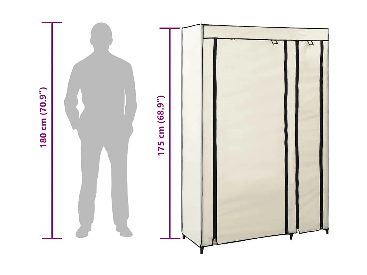 Armarios plegables 2 unidades de tela color crema 110x45x175 cm