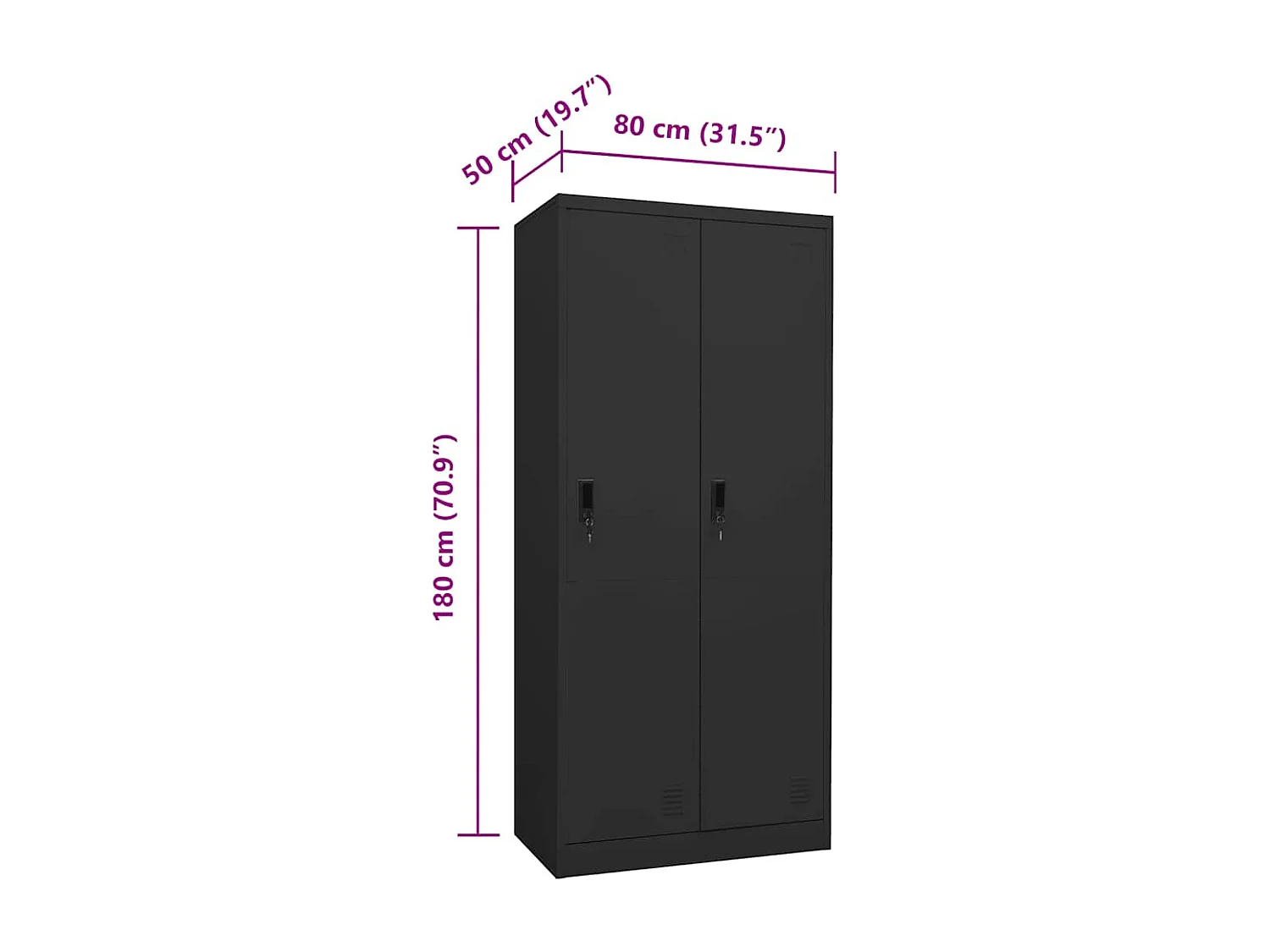 Garde-robe Anthracite 80x50x180 cm Acier