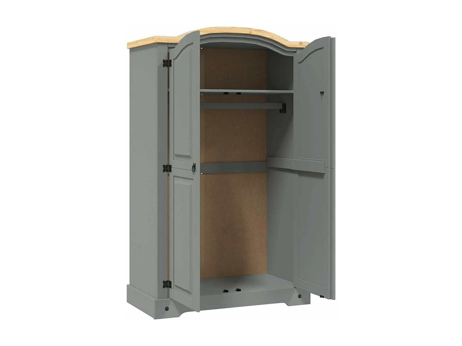 Armario madera de pino Mexicano estilo Corona gris 2 Puertas