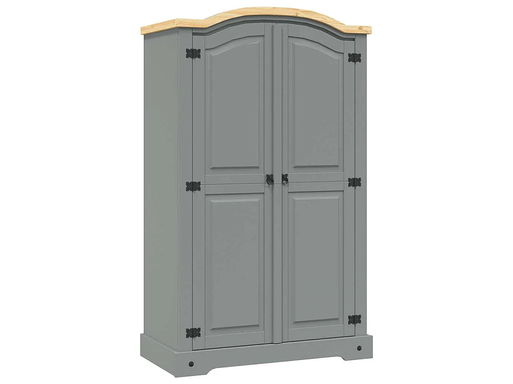 Garde-robe avec 2 portes Gamme Corona pin mexicain Gris