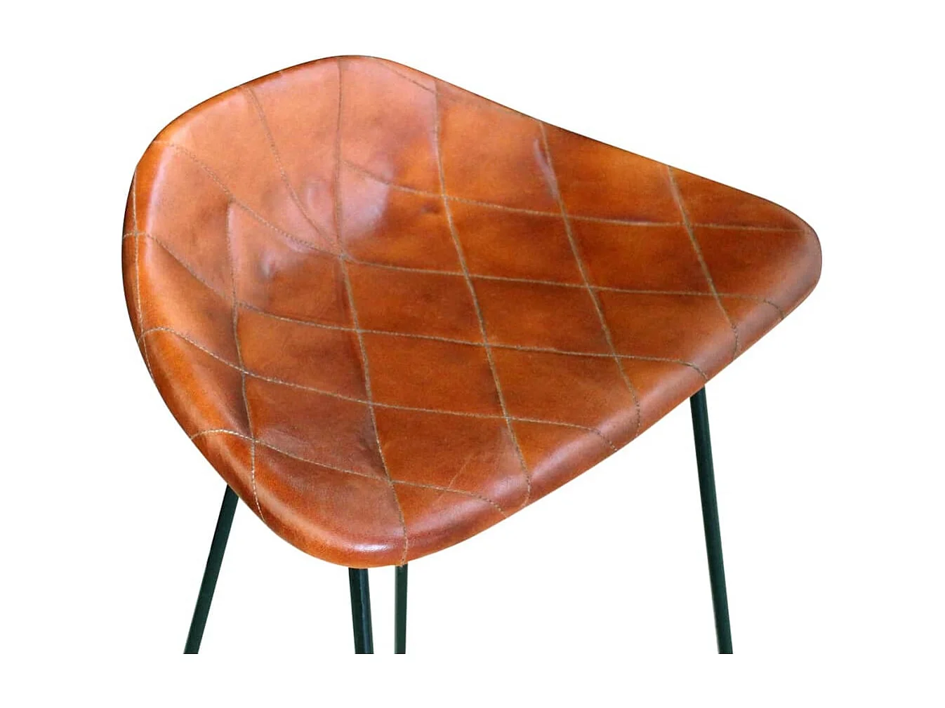 Barhocker 2 Stk. Schwarz und Braun Echtleder