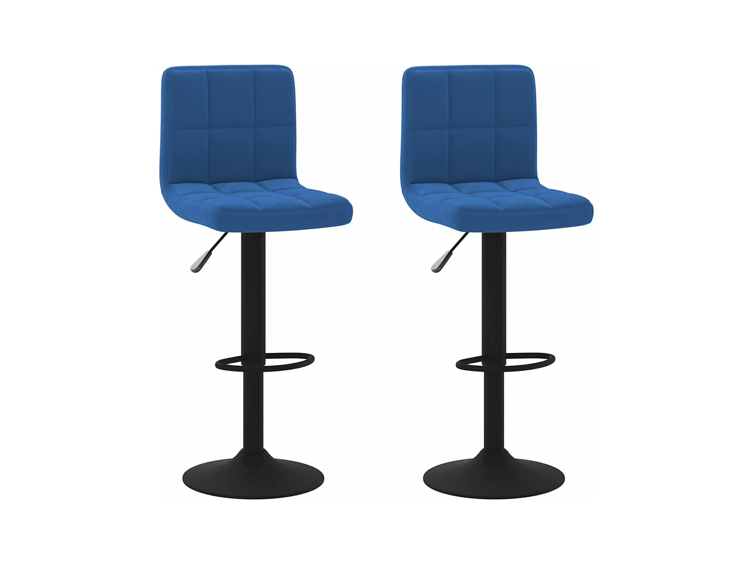 Tabourets de bar lot de 2 bleu velours