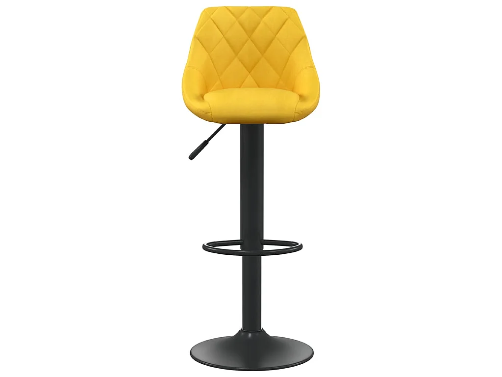Tabourets de bar lot de 2 jaune moutarde velours