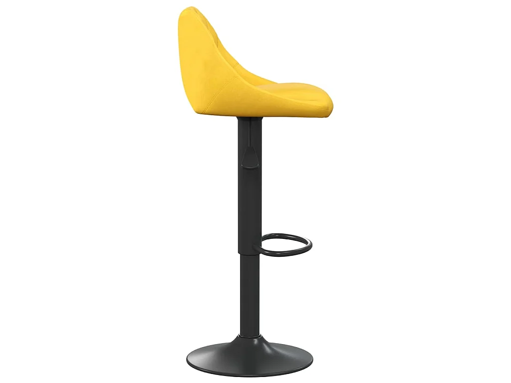 Tabourets de bar lot de 2 jaune moutarde velours