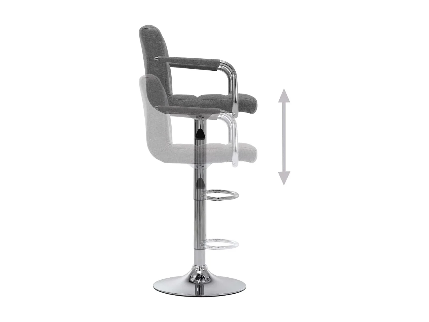 Barhocker 2 Stk. Hellgrau Stoff