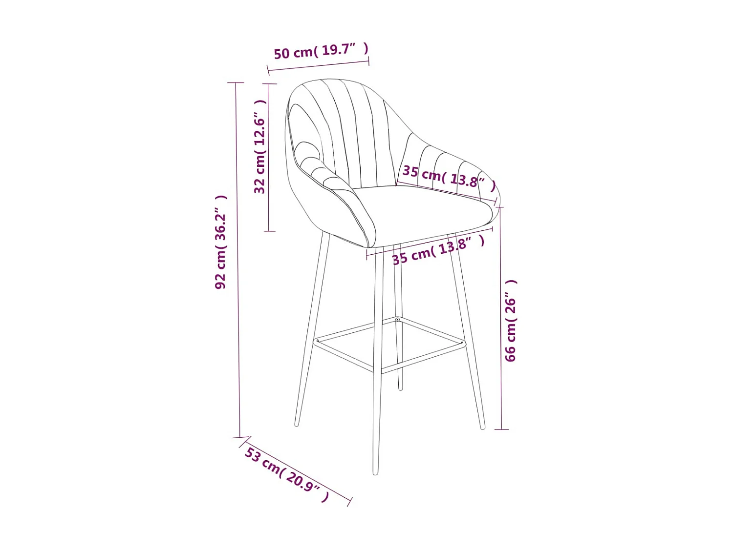 Tabourets de bar lot de 2 marron clair similicuir