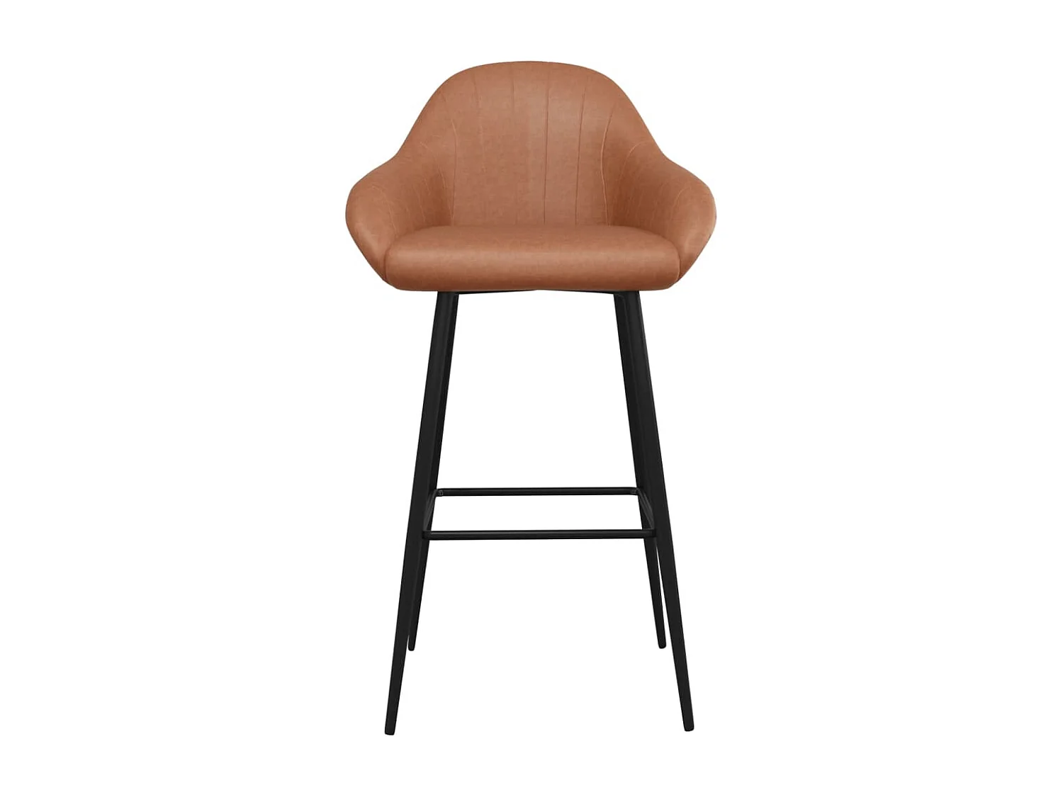 Tabourets de bar lot de 2 marron clair similicuir