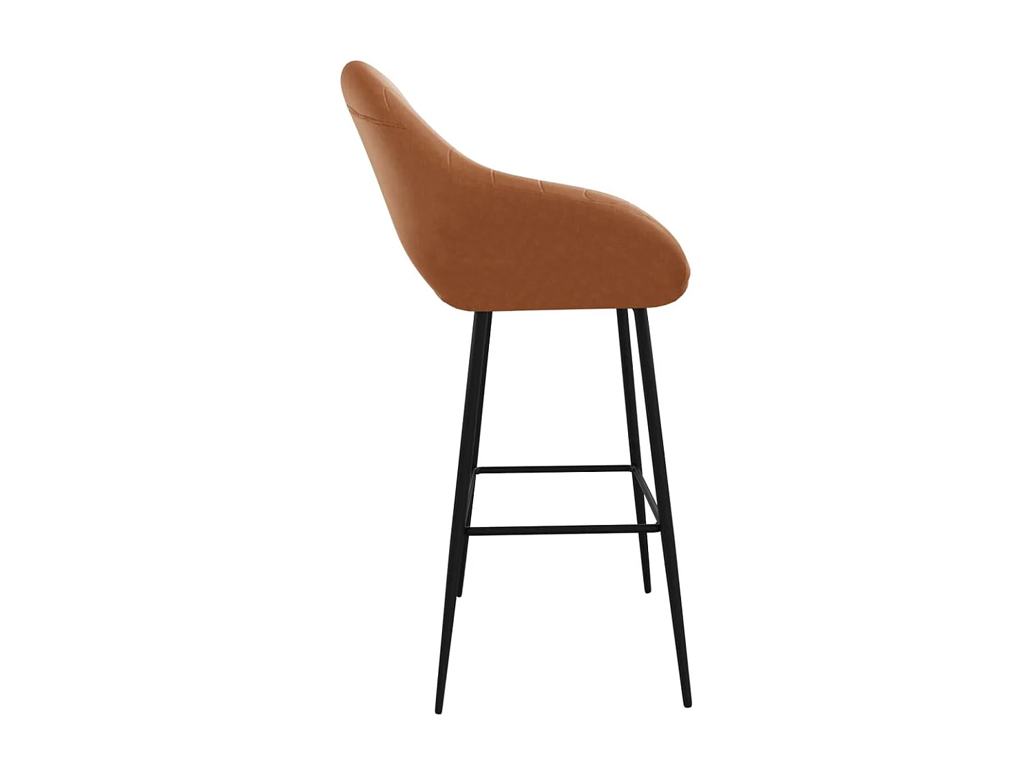 Tabourets de bar lot de 2 marron clair similicuir