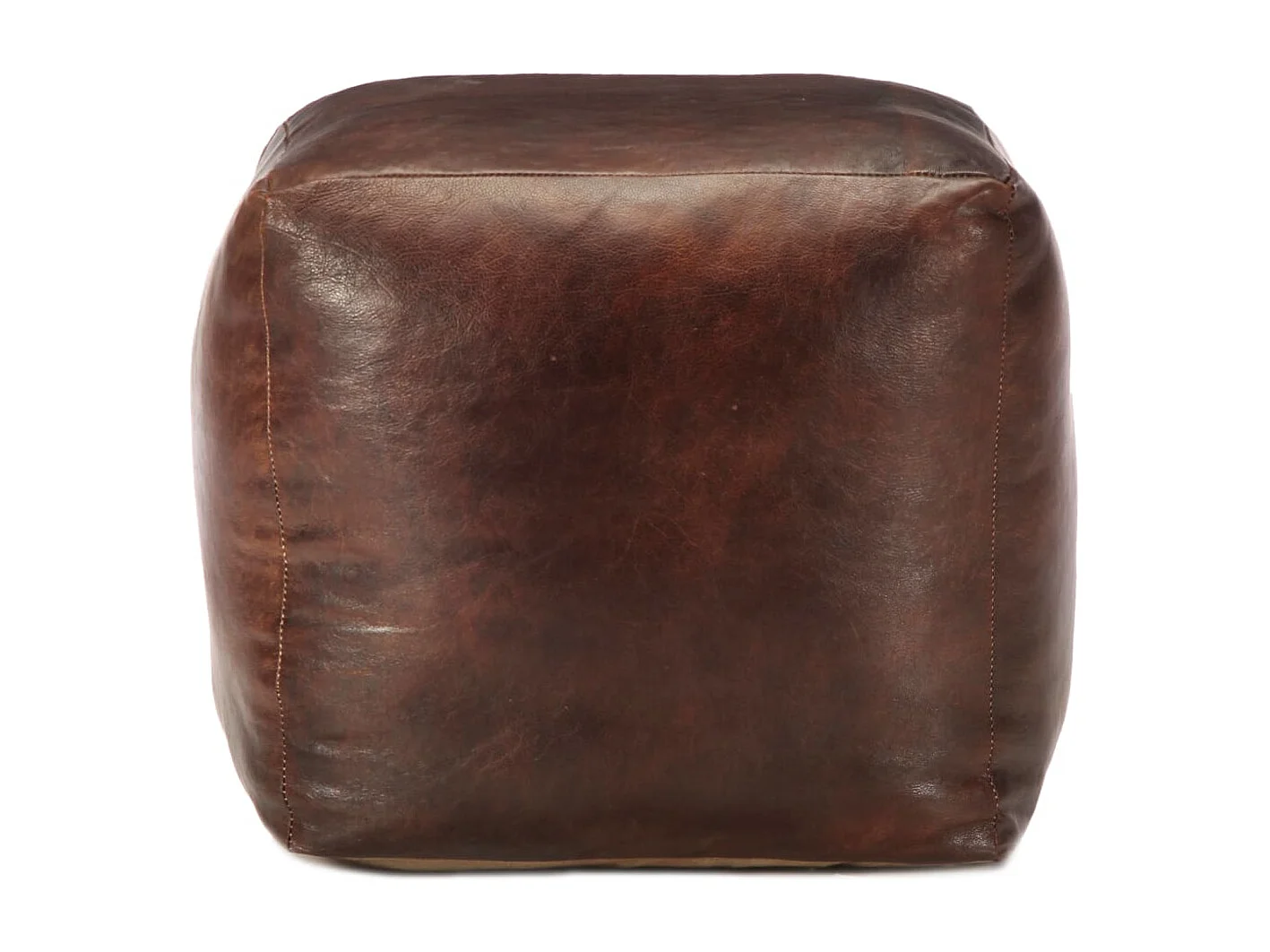 Pouf Marrone Scuro 40x40x40 cm in Vera Pelle di Capra