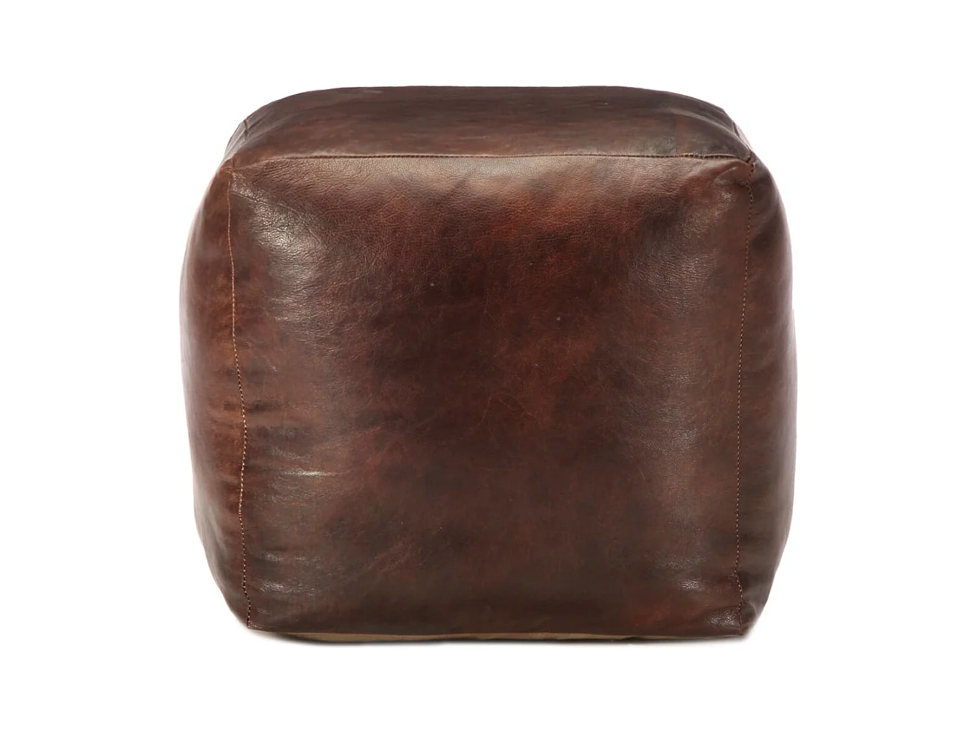 Pouf Dunkelbraun 40 x 40 x 40 cm Echtes Ziegenleder