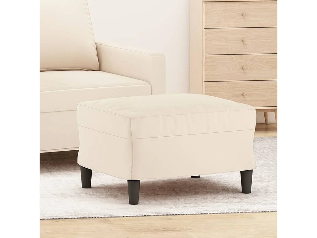 Repose-pied Crème 60x50x41 cm Velours