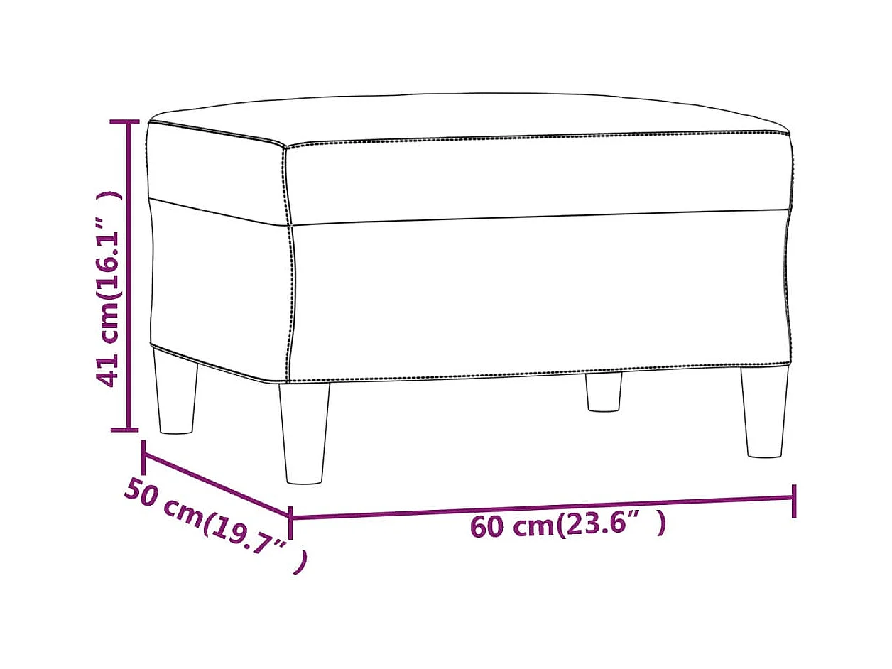Repose-pied Crème 60x50x41 cm Velours