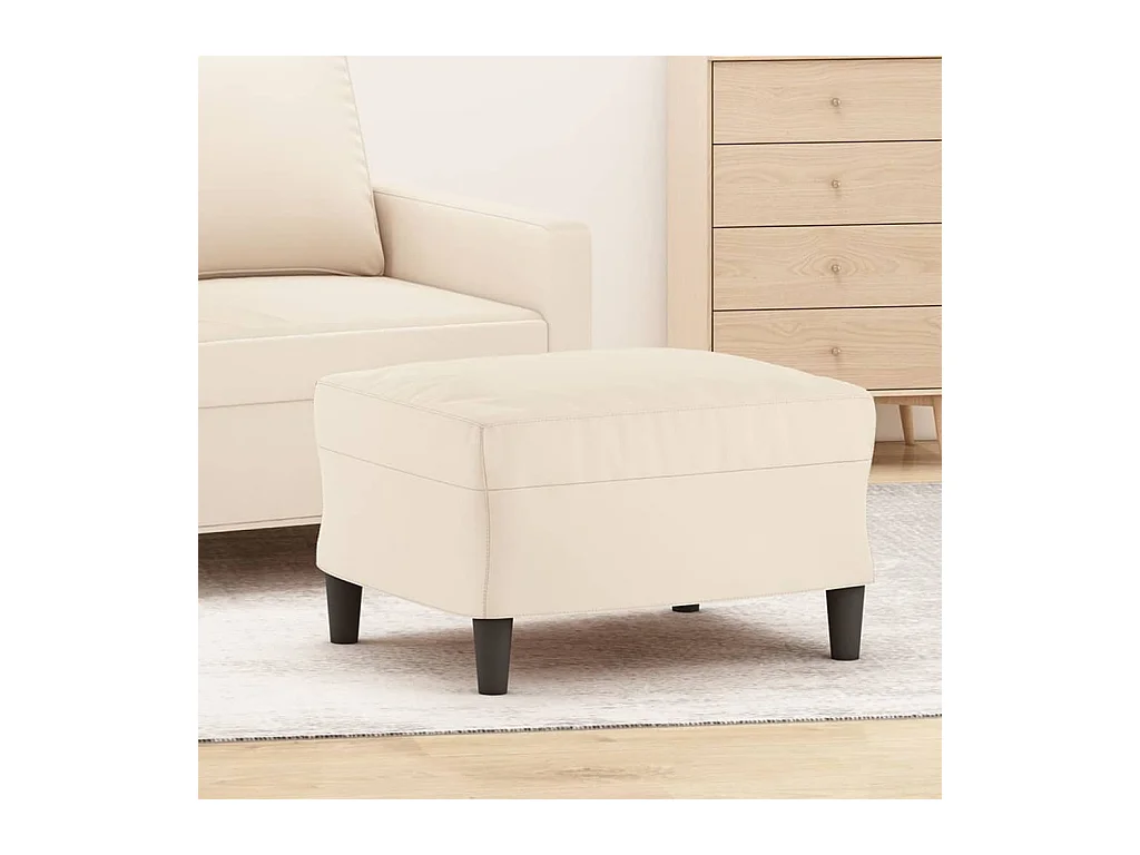 Repose-pied Crème 60x50x41 cm Velours