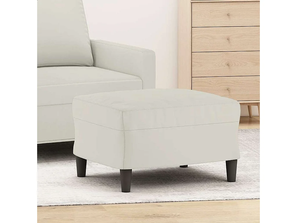 Repose-pied Crème 60x50x41 cm Velours