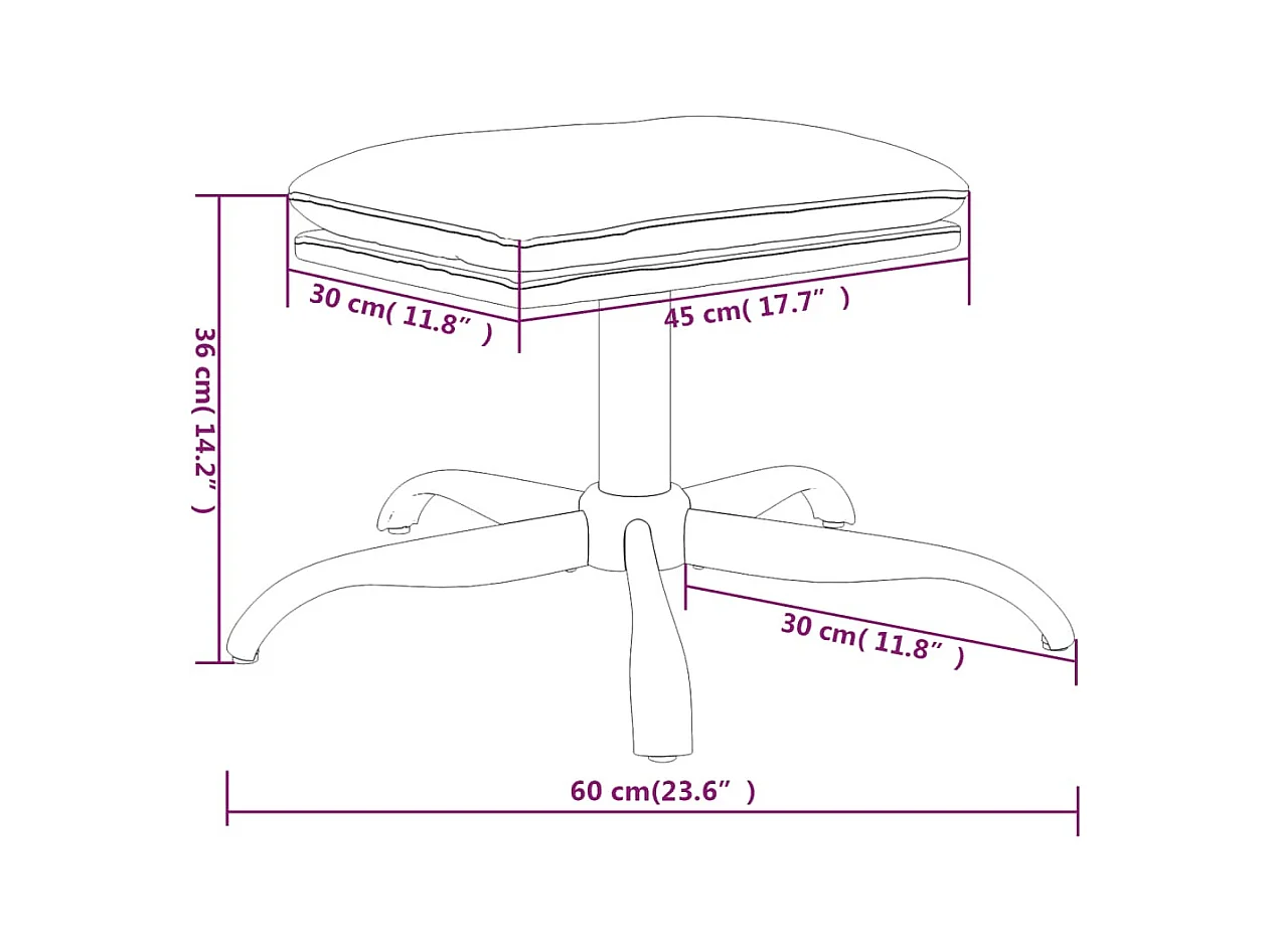 Voetenbank 60x60x36 cm kunstleer cappuccinokleurig