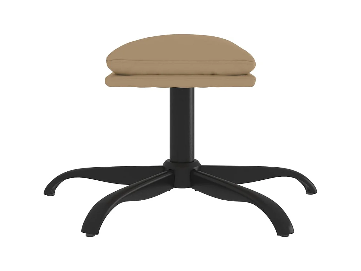 Voetenbank 60x60x36 cm kunstleer cappuccinokleurig