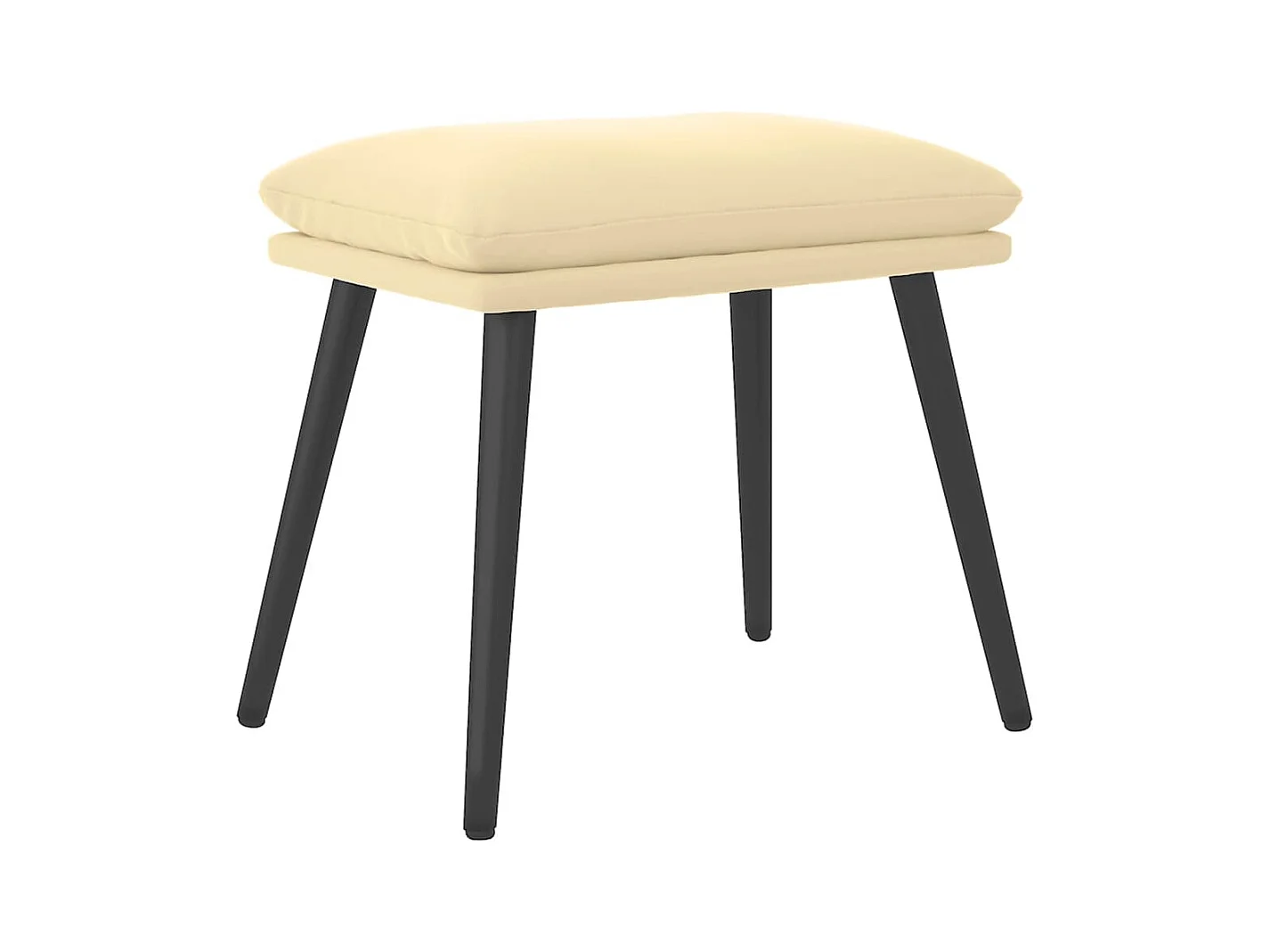 Voetenbank 45x29,5x35 cm fluweel crèmewit