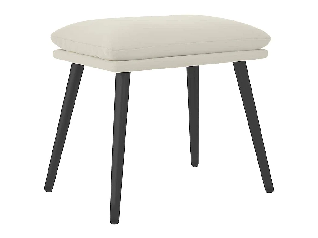Repose-pied Blanc crème 45x29,5x35 cm Velours