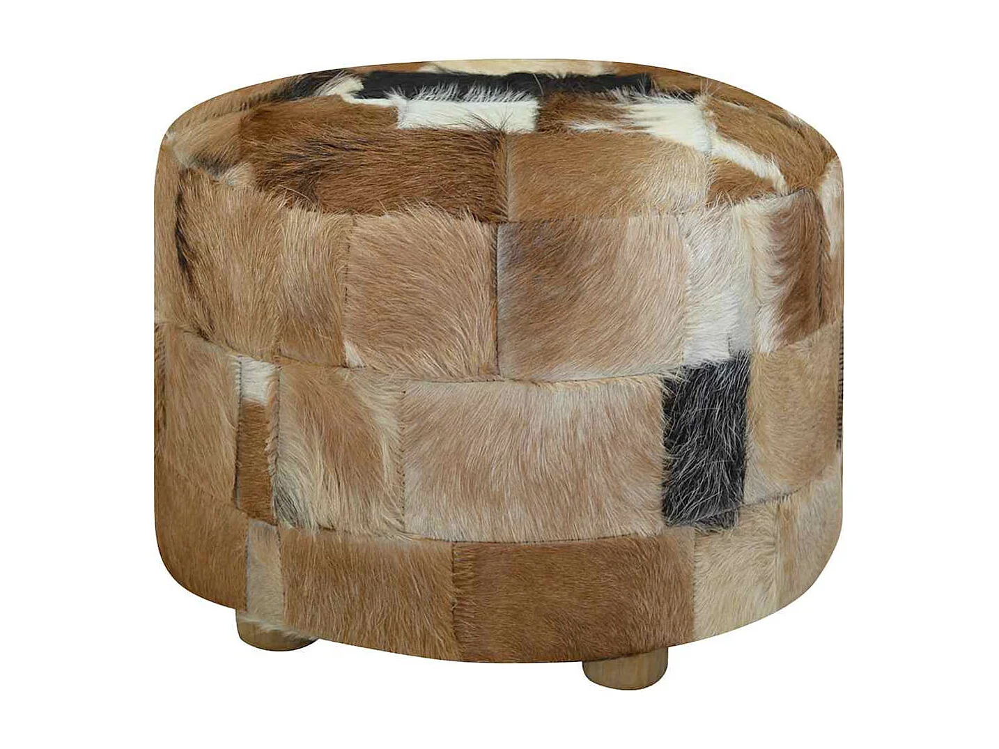 Pouf cuir de chèvre Rond 50 x 50 x 45 cm