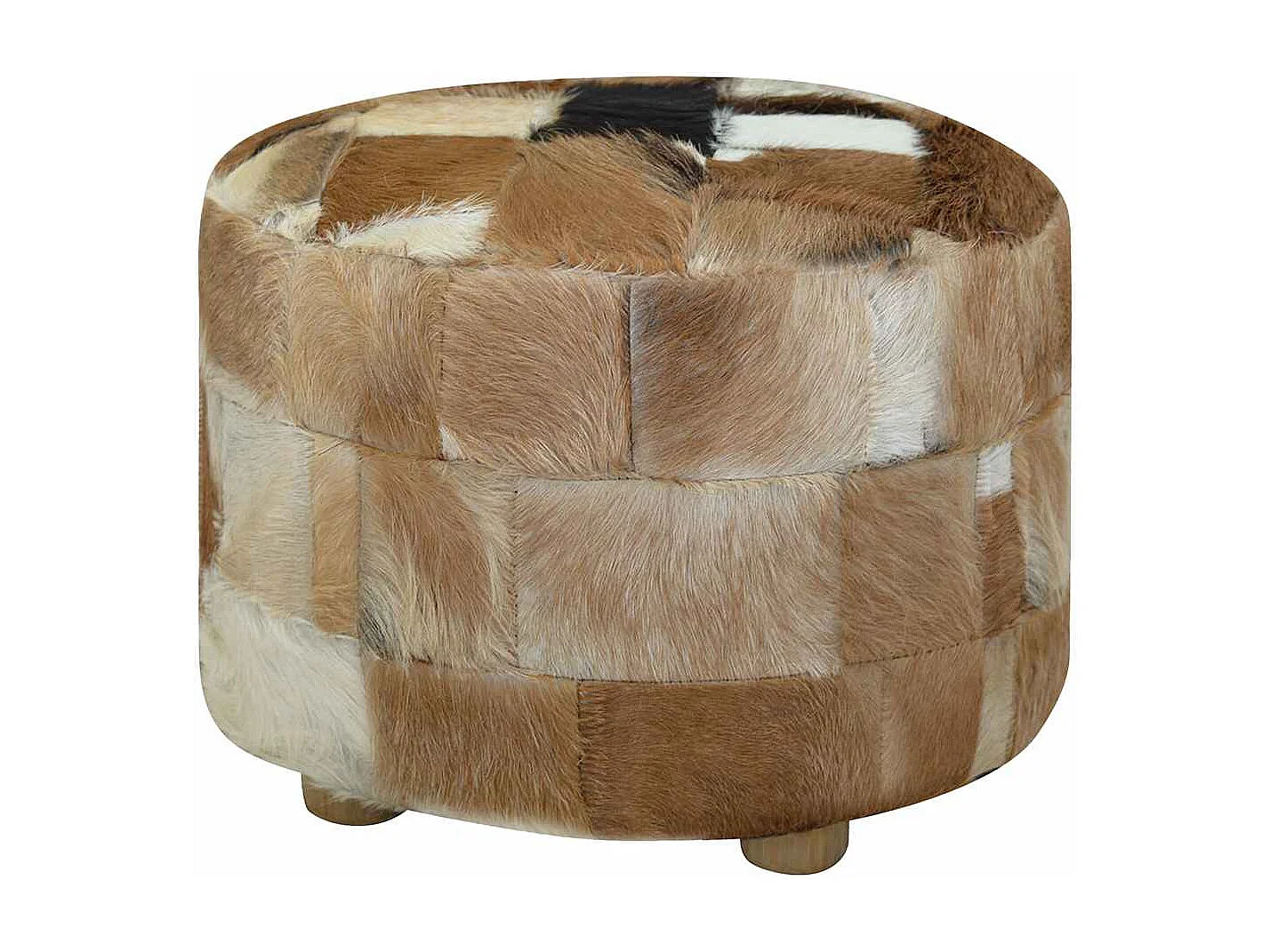 Pouf cuir de chèvre Rond 50 x 50 x 45 cm