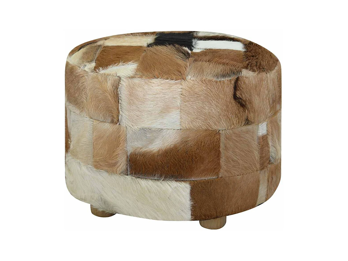 Pouf cuir de chèvre Rond 50 x 50 x 45 cm