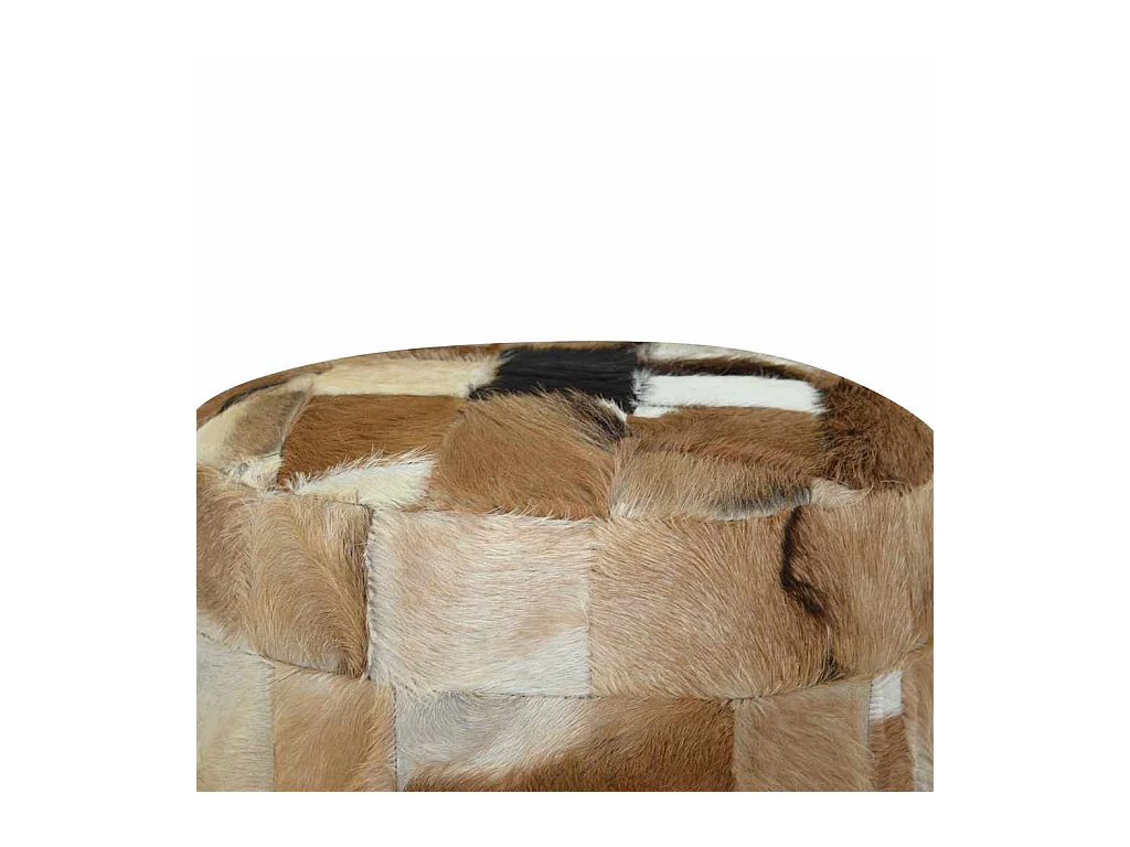 Pouf cuir de chèvre Rond 50 x 50 x 45 cm